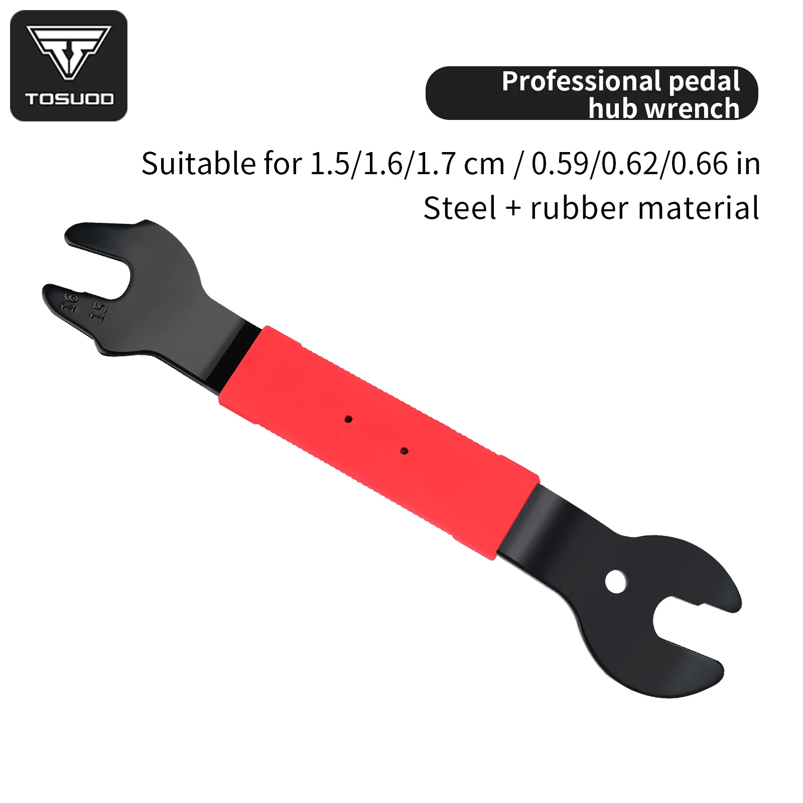 TOSUOD Fahrrad-Reparatur-Schraubenschlüssel 15/16/17mm Robuste Fahrrad-Demontagewerkzeuge Pedal-Reparaturwerkzeuge Tragbare Outdoor-Radsportausrüstung