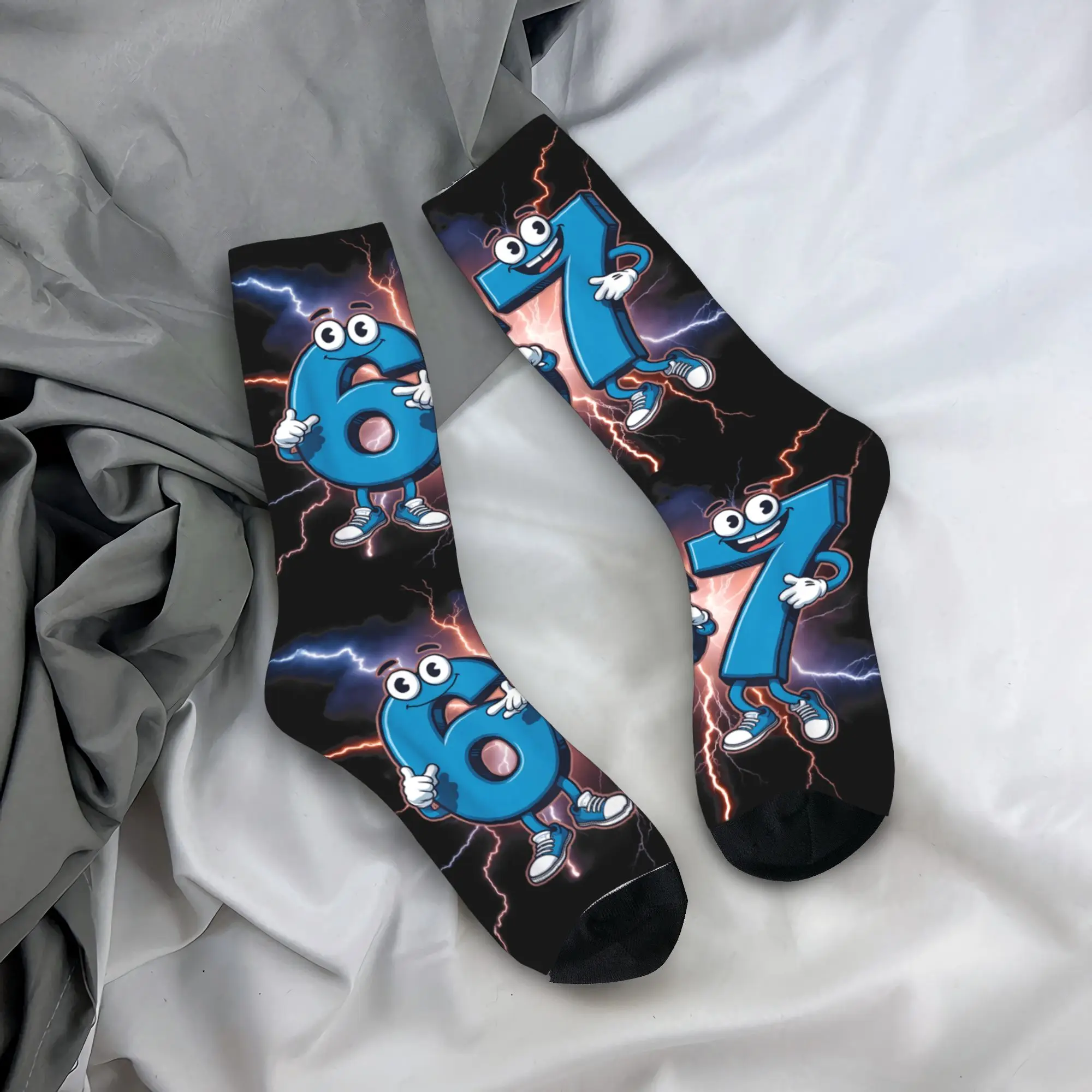 67 Brainrot Italian Meme Funny 67 Six Seven 6-7 Socks Anti Skid Stockings Women Men High Quality Socks Winter Graphic Socks