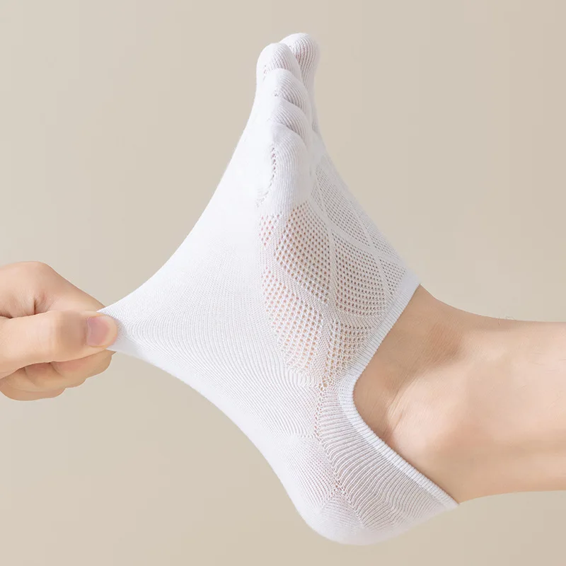 5 пар летних носков с пятью пальцами, мужские носки с раздельным носком и низким вырезом, сетчатые нескользящие шлепанцы большого размера, хлопковые носки