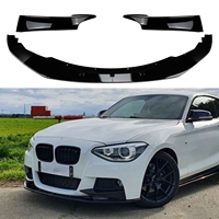 For BMW 1 Series F20 F21 M Sport 2011-2015 118i 120i Gloss Black Front Bumper Splitter Blade Lip+Side Spoiler Cover Trim Protect