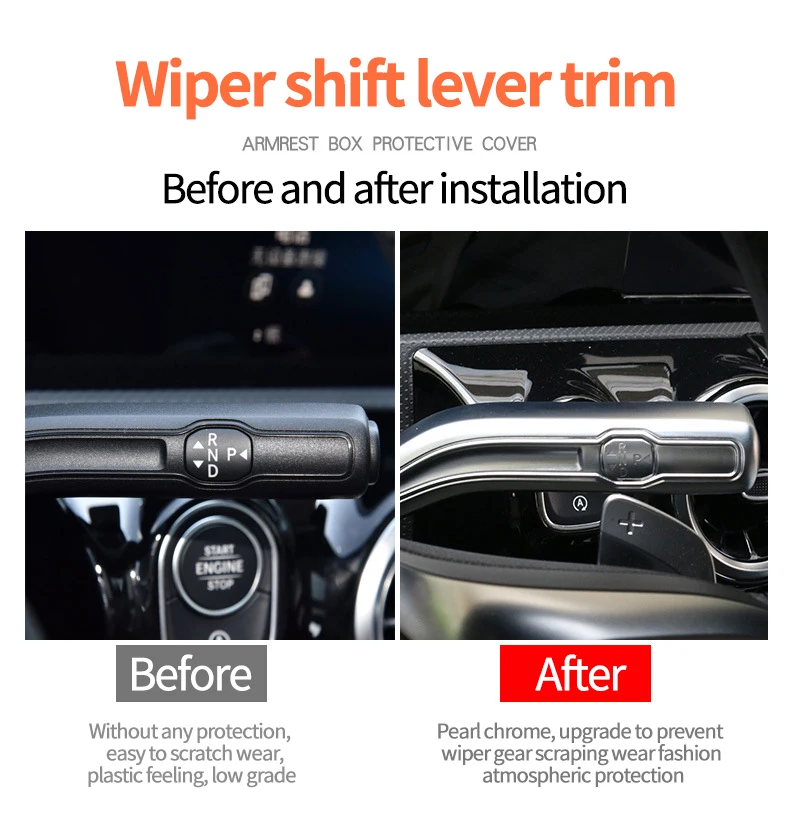 ألياف الكربون ممسحة السيارة رافعة تحول تعديل ملصق مزخرفة لمرسيدس بنز A B الفئة GLA EQ CLA GLE GLB اكسسوارات السيارات