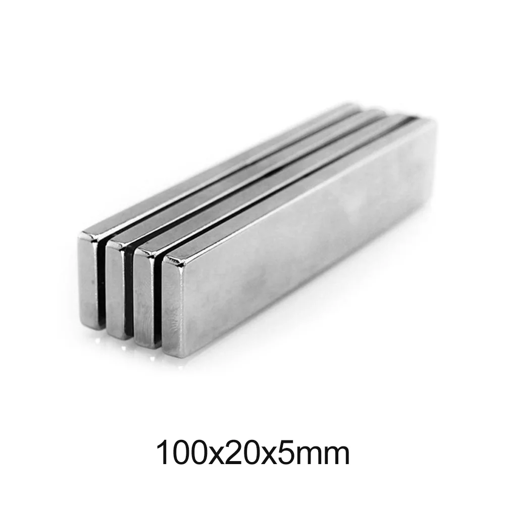 

1~5PCS 100x20x5 Rare Earth Magnets 100mmX20mm Strip Block Rectangular Magnets 100x20x5mm Permanent Neodymium Magnet 100*20*5 mm