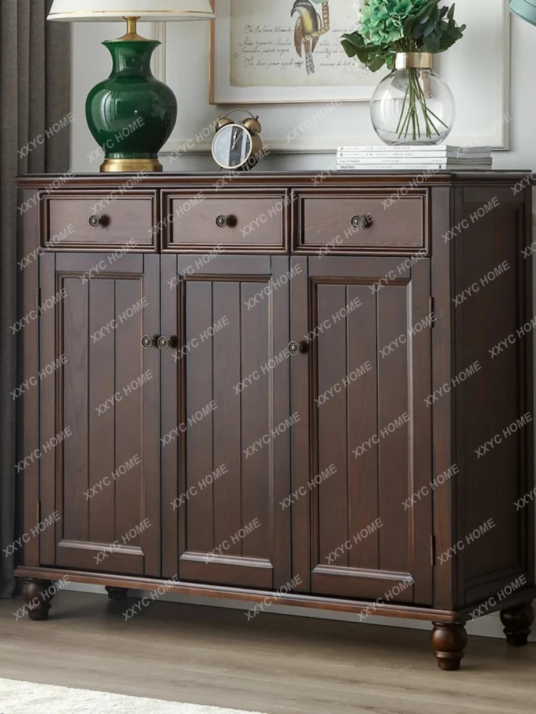 Solid Wood Shoe Cabinet Foyer Doorway Hallway Locker Home Shoe Cabinet