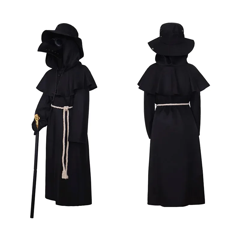 Doctor Schnabel Plague คอสเพลย์เครื่องแต่งกายชุดสีดําเด็กฮาโลวีน Carnival Cosplay Doctor Schnabel ที่กําหนดเองเสื้อผ้า