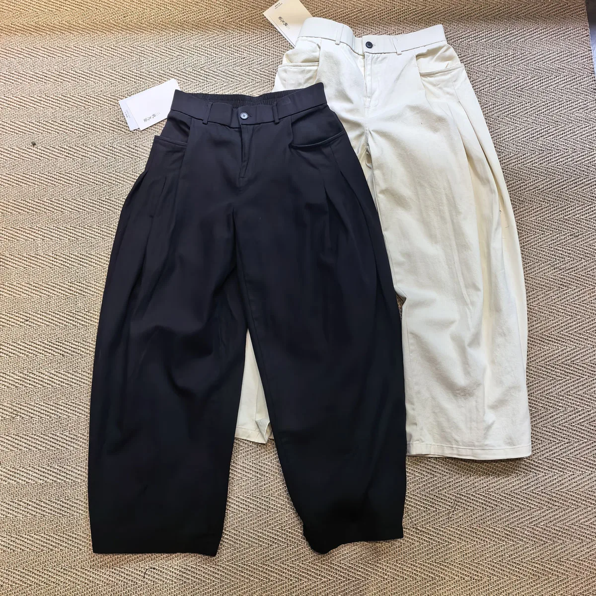 Amekaji Wear Super Personalized French Baggy Solid Color Wide-Leg Pants Fashion Trendy Cargo Pants Trendy Minimalist