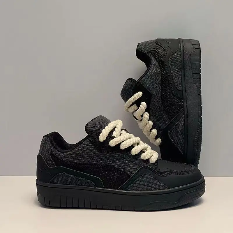 

Мужские туфли-хлеб, новинка 2025 года, модные повседневные туфли для досок, высокие туфли на толстой подошве, модная обувь