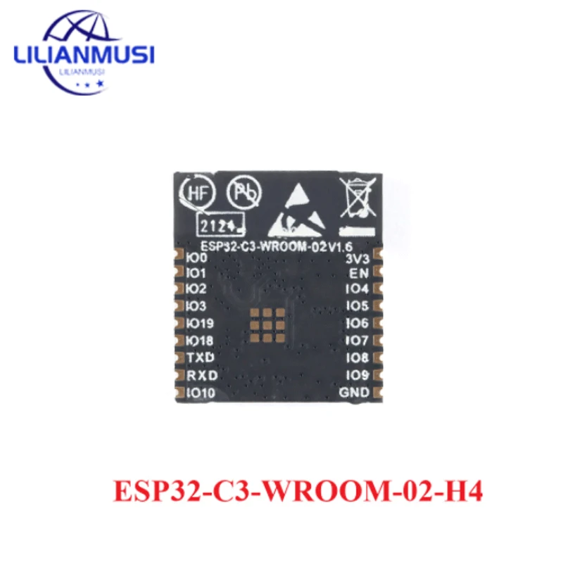 100pcs ESP32-C3-WROOM-02 ESP32 ESP32-C3 WROOM 02 N4 H4 2.4GHz BLE 5.0 WiFi+Bluetooth-compatible Wireless Module