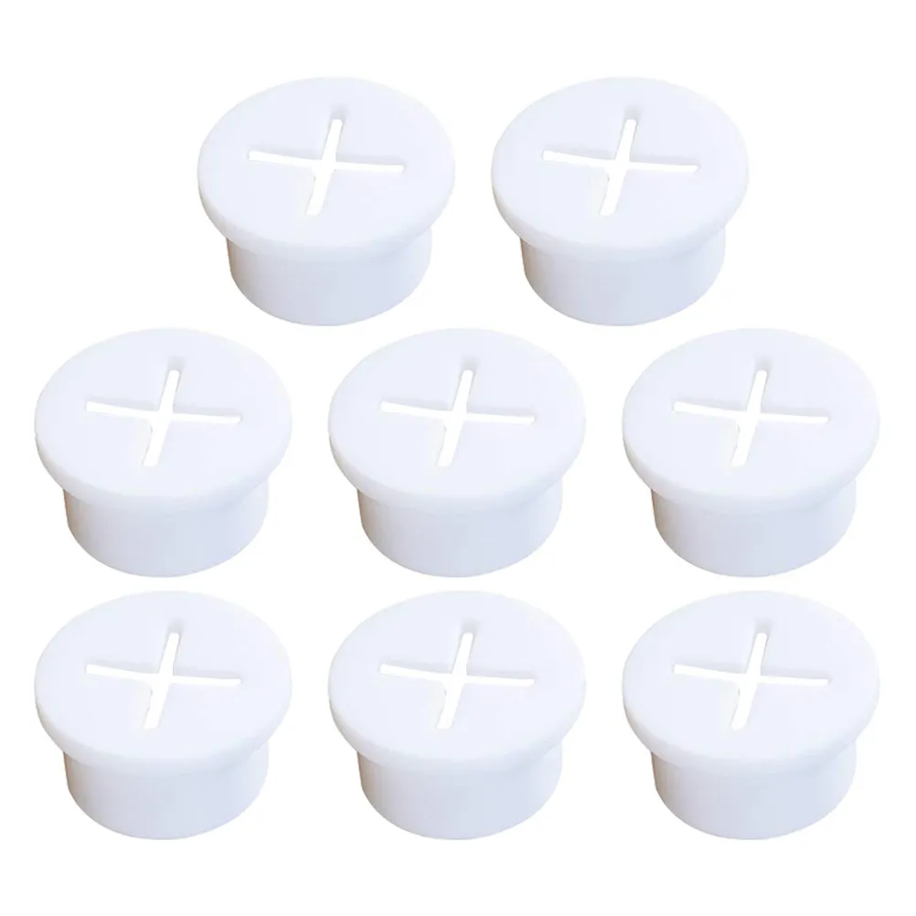 8Pcs White Rubber Desk Grommets Cable Organizer Wire Hole Cover for Home Office School Cable Management Desk Cord Tidy Solution