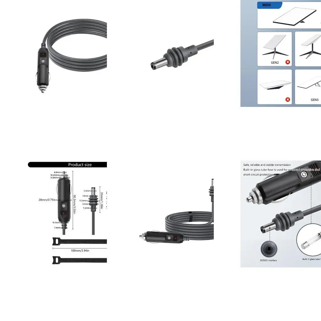 

DC12V 24V Cable Car Charging Power Cord For MINI Outdoor Power Cable A4WF