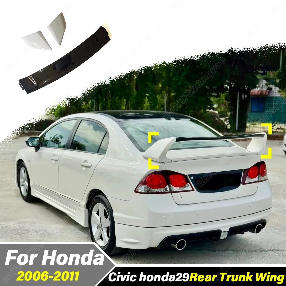 

Для Honda Civic FD2 2006, 2007, 2008, 2009, 2010, 2011, задний спойлер на заднюю дверь автомобиля, задняя часть, украшение потока, аксессуары