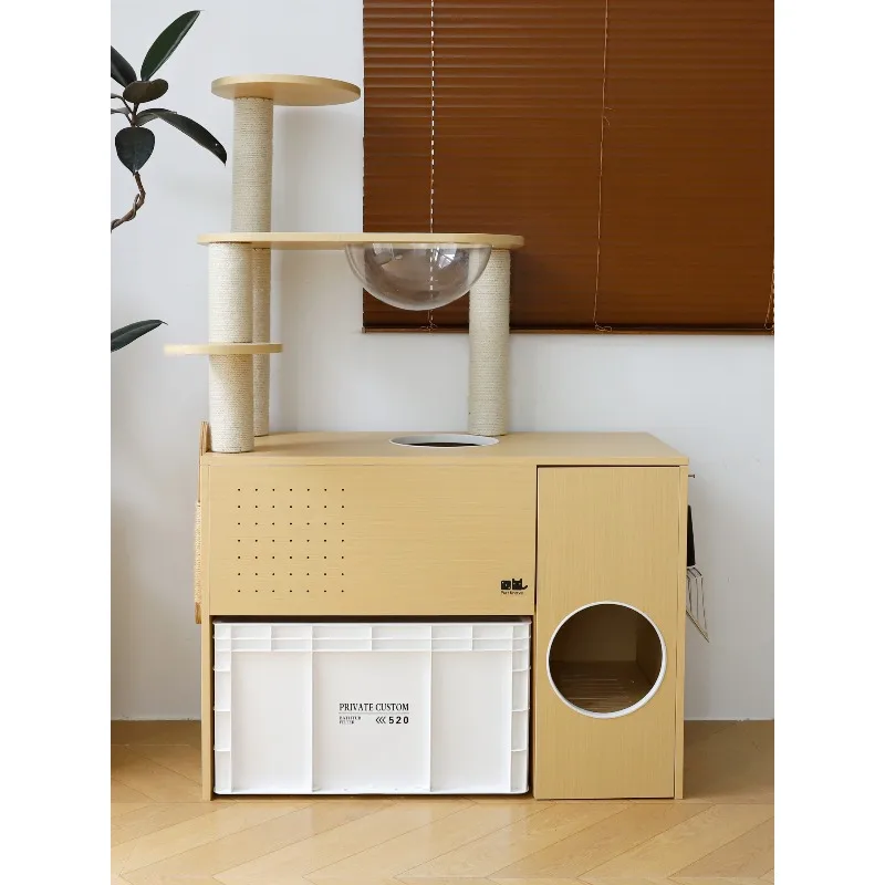 Inner cabinet  litter box oversized, splash-proof litter cabinet, anti-sand toilet cat climbing frame