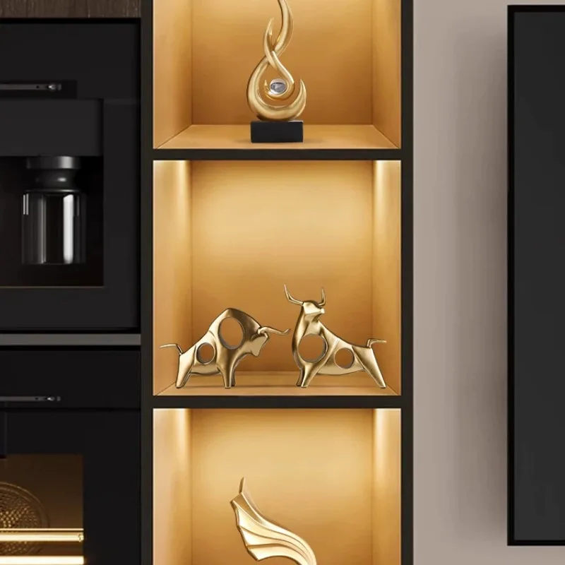 

1PCS Bedroom Modern Home Decoration Crafts Decor Nordic Creative Resin Animal Sculpture Abstract Simulation Cattle Bull Statue