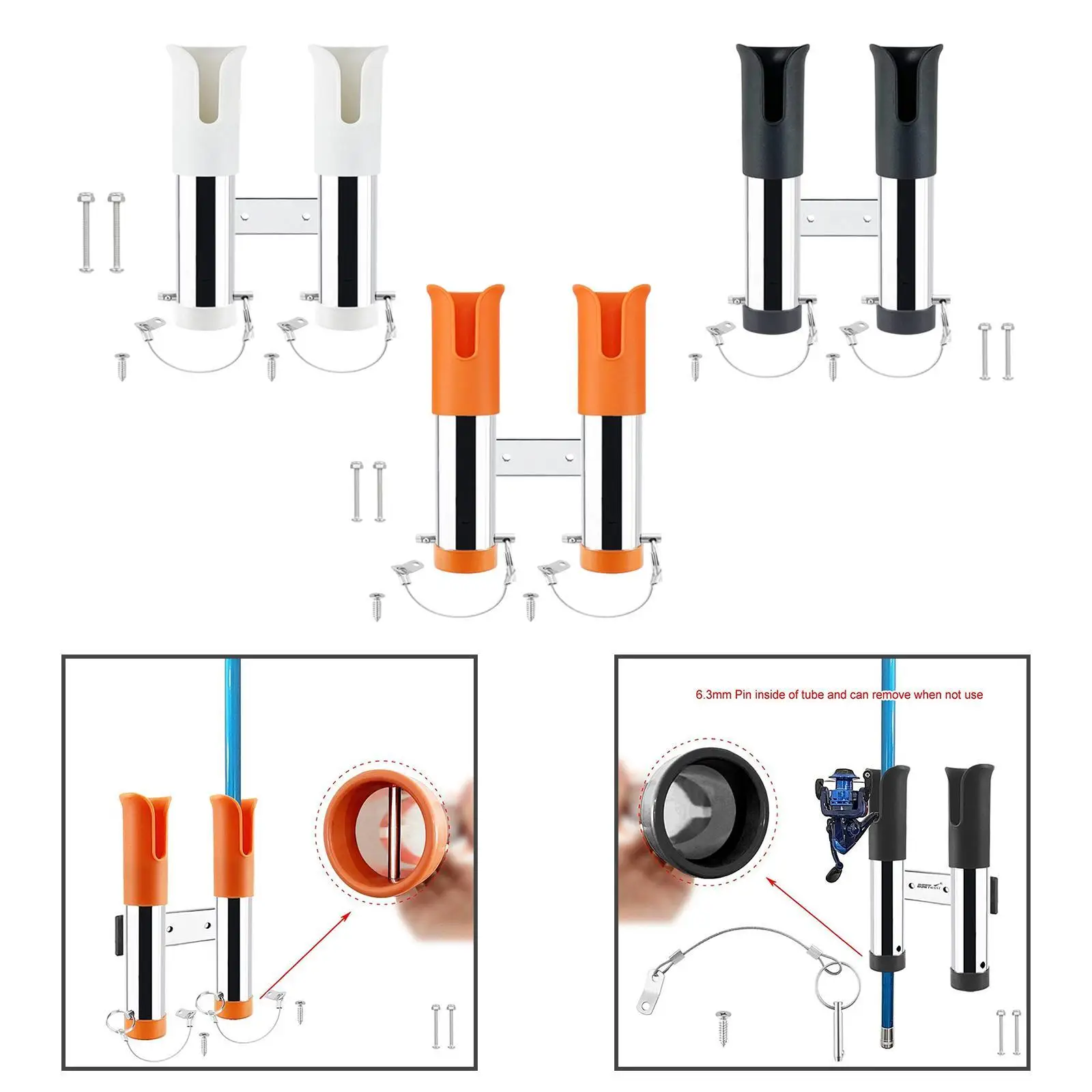 

2 in 1 Tube Fishing Rod Holder Convenient Storage for Boat Truck Garage