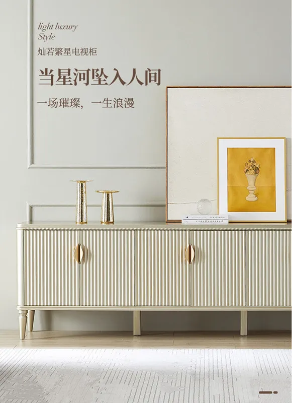 طاولة قهوة أمريكية فاخرة من الخشب الصلب حديثة فرنسية بسيطة وخزانة تلفزيون وخزانة أثاث غرفة المعيشة حسب الطلب