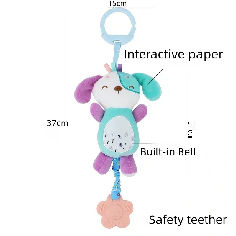Baru Boneka Lembut Hewan Rattle Pegangan Tangan Mainan Bayi Pengocok Crinkle Berderit Sensorik Aksesori Perjalanan untuk Hadiah Mainan Balita