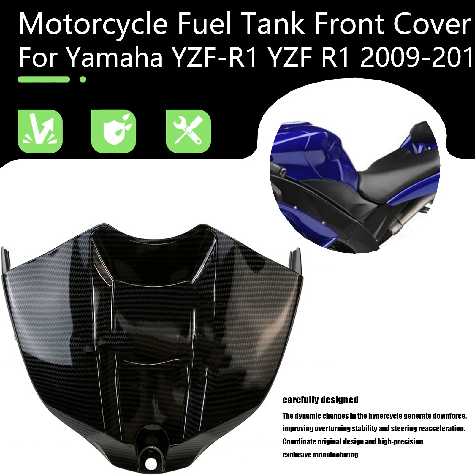 Motorcycle Accessories‌ For Yamaha YZF-R1 YZF R1 2009 2010 2011 2012 2013 2014 Fuel Tank Front Cover ABS Plastic