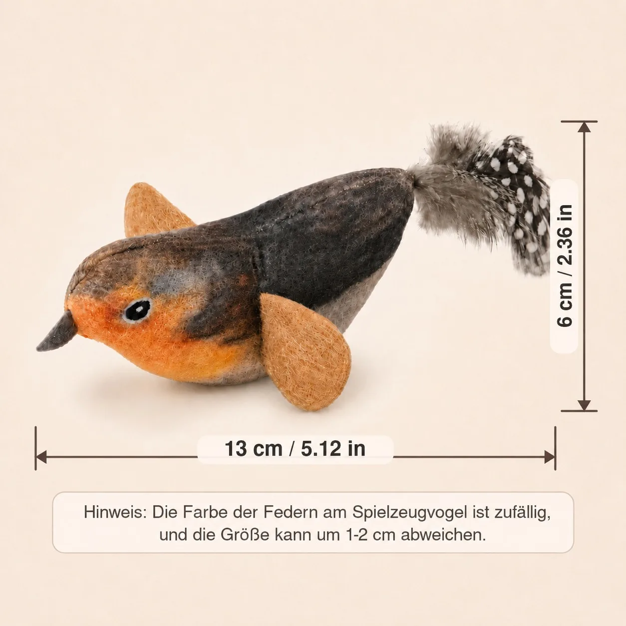 Interaktives hängendes Katzenspielzeug Vogel-Teaser mit elastischem Seil, Sound und Katzenminze, wandmontiertes Indoor-Spielzeug für Katzen und Kätzchen zum Jagen und Spielen – Detail 2