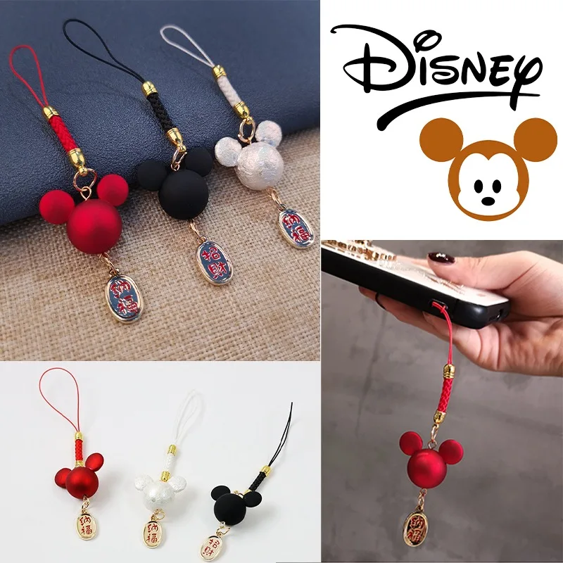 Disney Mickey Mouse Phone Charms Fashion Pendant Creative Phone Chain Strap Lanyard DIY Cartoon Decoration Accessories Trinket