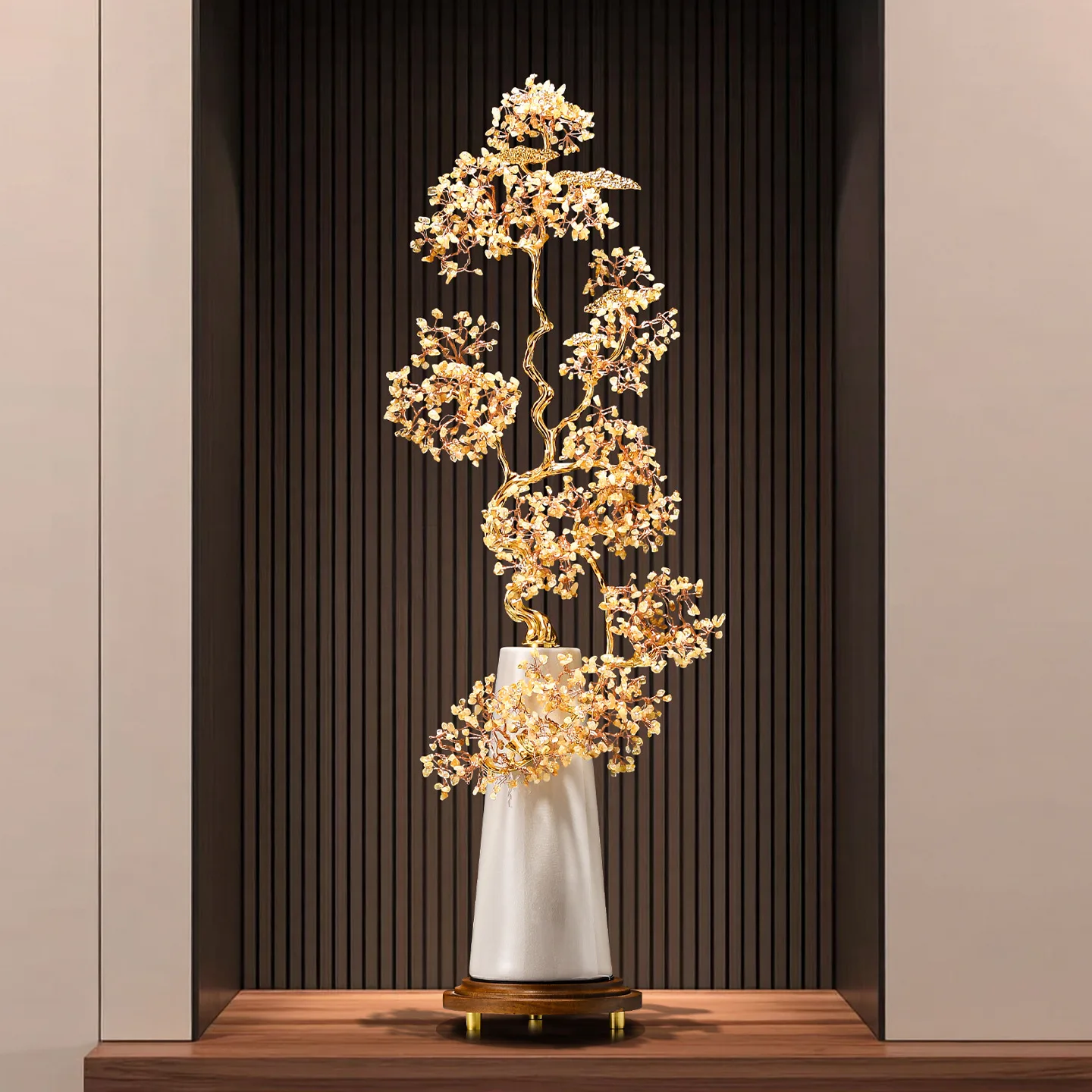 CN branch jade leaf fortune ceramic ornaments high-end office citrine living room entrance wine cabinet housewarming gifts