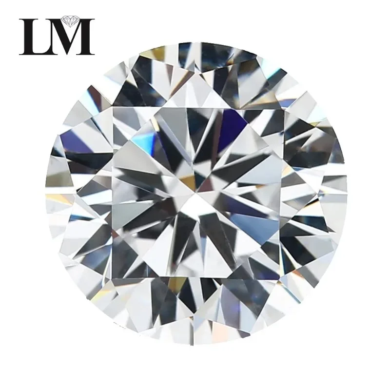 Pierre de moissanite ronde 8 cœurs et flèches Vvs1, pierres précieuses cultivées en laboratoire, bijoux avec certificat GRA, document D, vente en