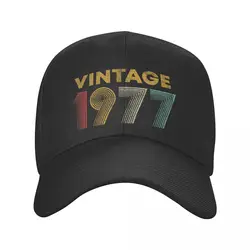 Czapka z daszkiem w stylu Vintage 1977 mężczyźni kobiety regulowane urodzone w 1977 45 urodziny prezenty tata kapelusz Streetwear Snapback kapelusze letnie