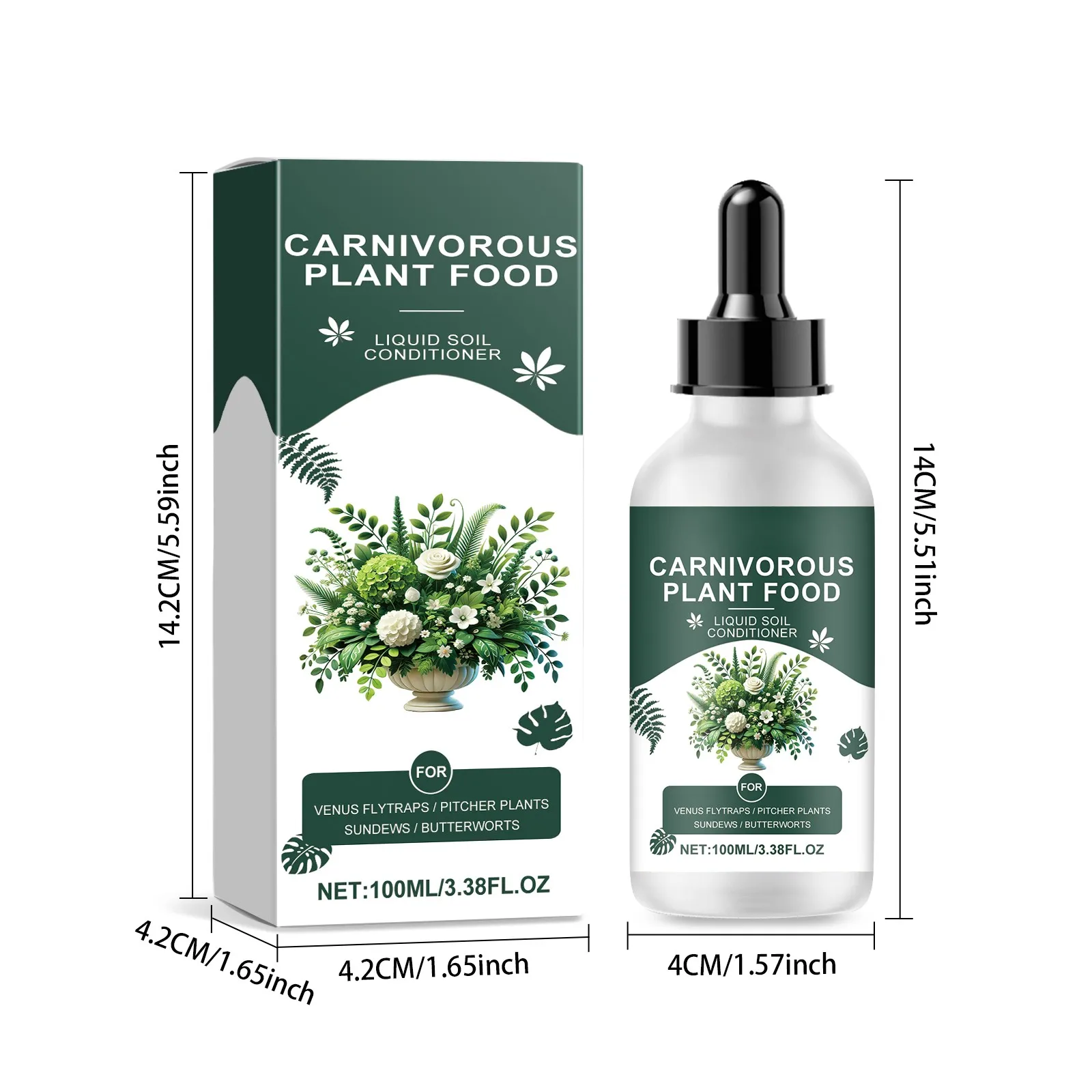 محلول مغذيات النباتات الاستوائية 100 مللي قطرات الأسمدة النباتية الاستوائية لنمو نباتات آكلة اللحوم السائلة