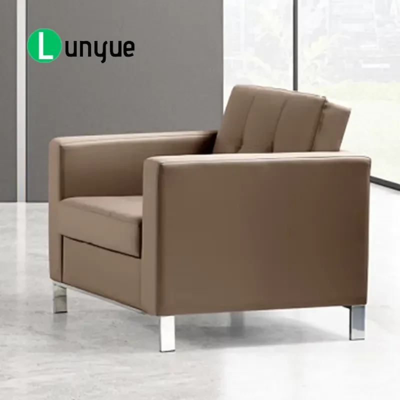 Modern 3 Seat Office Sofa PU Leather Fabric Reception Waiting Room Furniture Leisure Couch Set for Business Lounge Area
