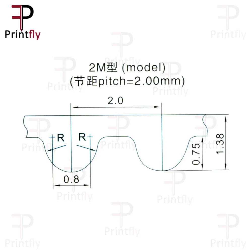 Printfly 2GT correa de distribución para impresora 3D GT2, ancho de 5mm, 6mm, 9mm, 10mm, 15mm, correa de apertura sincrónica, alambre de acero Pu de