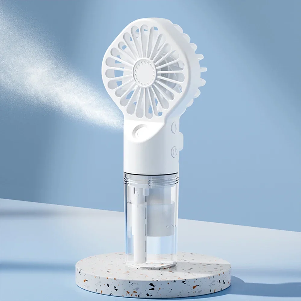 Portable Mini Handheld Humidifier Fan USB Rechargeable Mist Spray Water Cooling Hand Fan