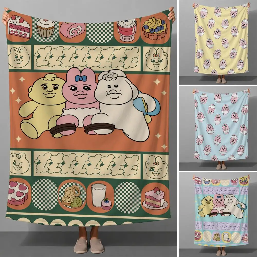 Funny Underpants Rabbit Cartoon Character Artwork Throw Soft Flannel Throw Blanket for Couch Bed Sofa Warm Cozy All Season