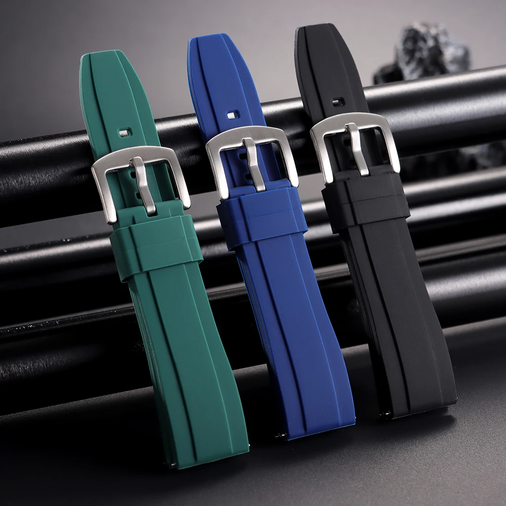 20mm 22mm Universelles wasserdichtes Gummiband für Rolex für Armani für Omega Armband Sport Silikon Uhrenarmband für Seiko Armband – Detail 8
