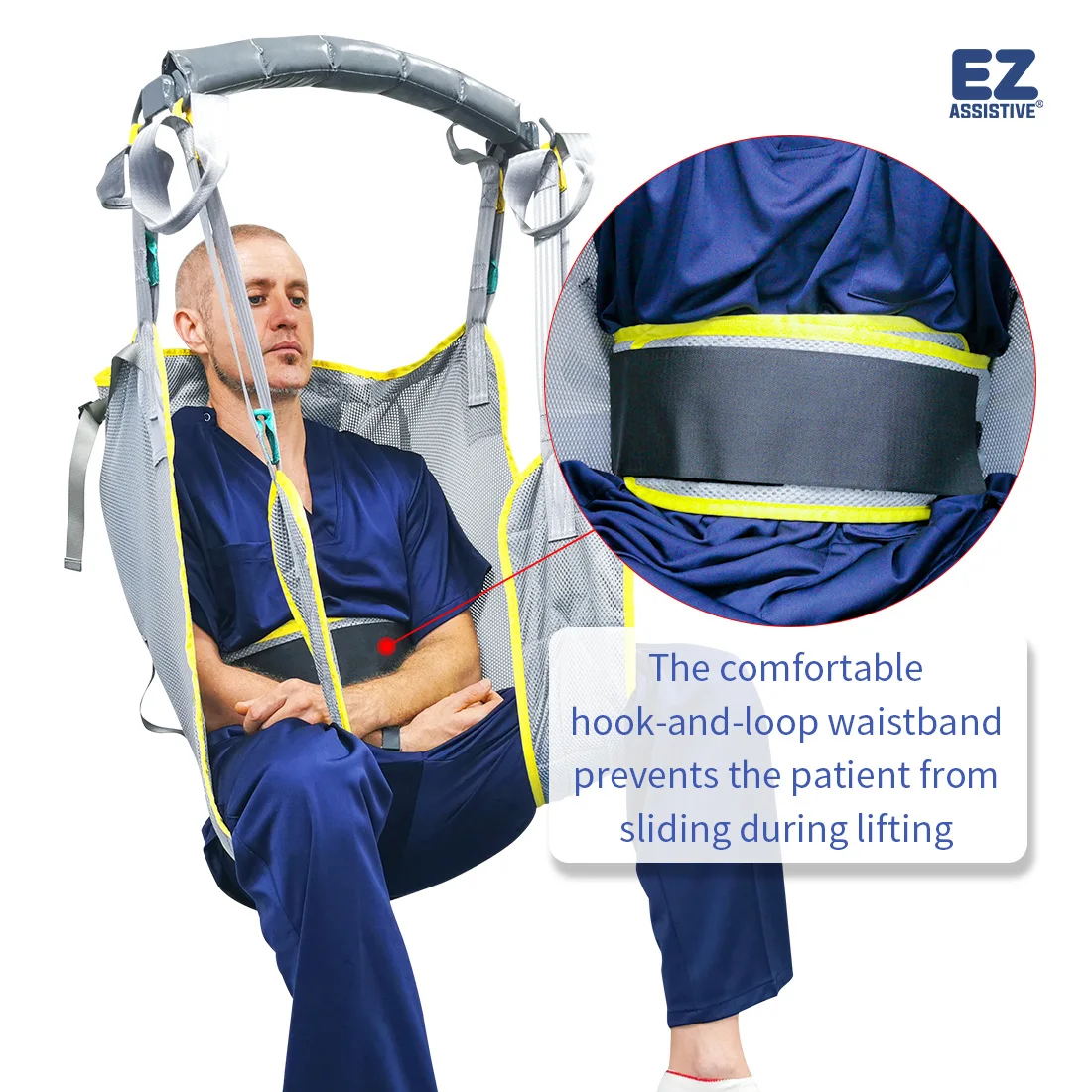 

EZ Assistive Patient Harness Lift Hygiene Sling Assist Transfer Hoist Hoyer Universal Toileting Mesh Sling for Elderly SWL 230kg