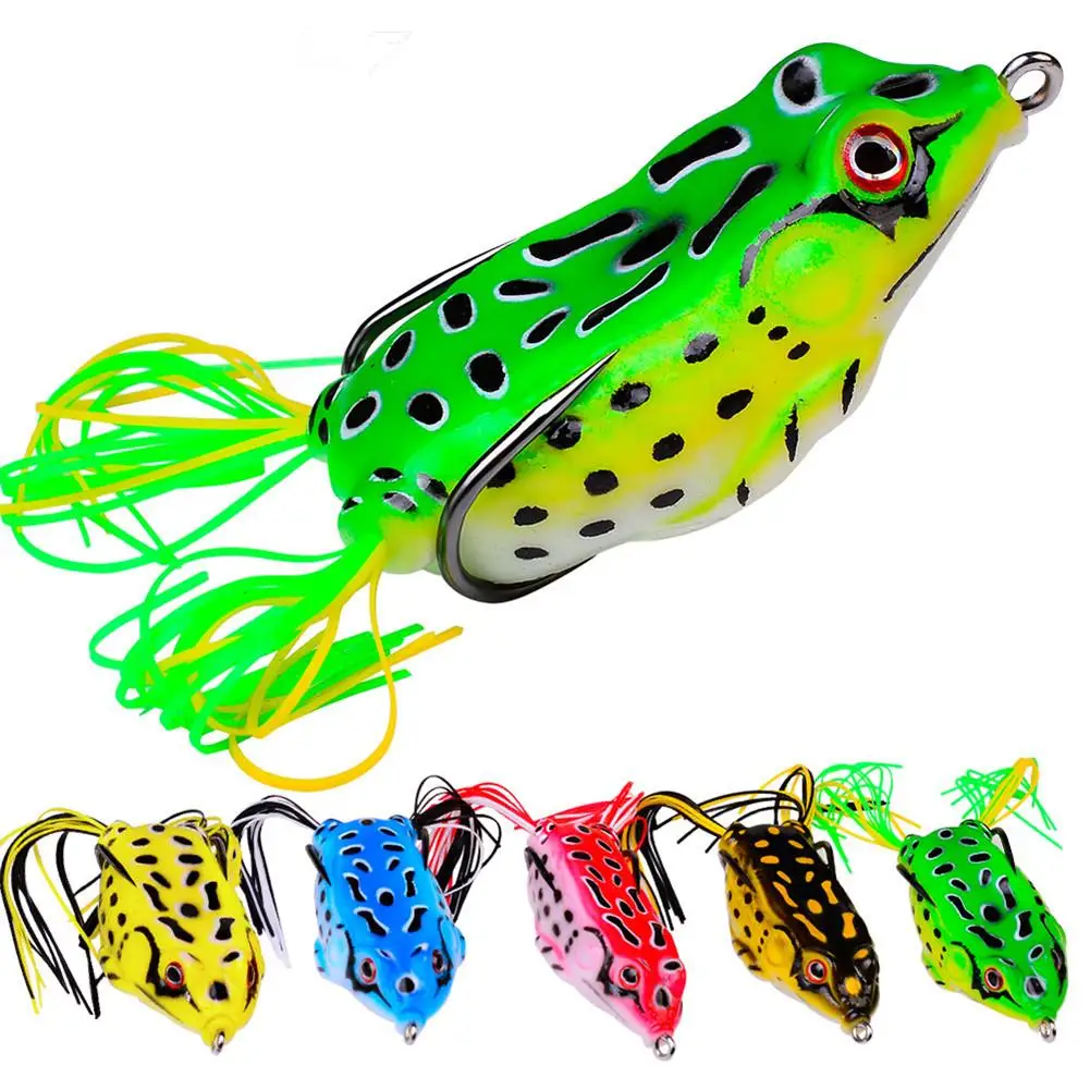 

1PC Thunder Frog Fishing Lure Lifelike Swimming Artificial Soft Bait With Double Hide Hook Fishing Gear Accessories Dropshipping