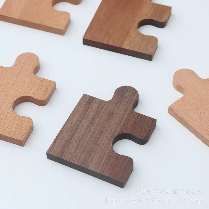 1 Set Wooden Puzzle Coaster Wooden Japanese Tea Ceremony Tea Cup Holder Beech Insulation Pad Walnut Cushion Tableware Decor NEW