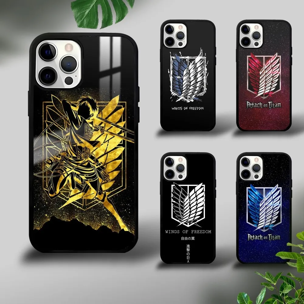 Anime A-Attack ON T-TitanS Phone Case For iPhone 15 14 13 12 11 Pro Xs Max Mini XR X 7 8 Plus Luxurious Mirror Hard Funda