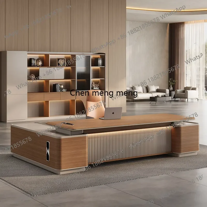 B567 Simple modern general manager, high-end light luxury boss office, chairman of the board, large desk