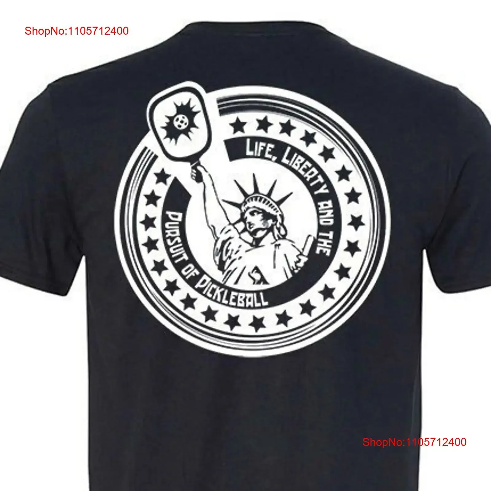 Performance Quality Lady Liberty Pickleball T shirt Men's vintage Washed streetwear Breathable fashion Soft designer clothes