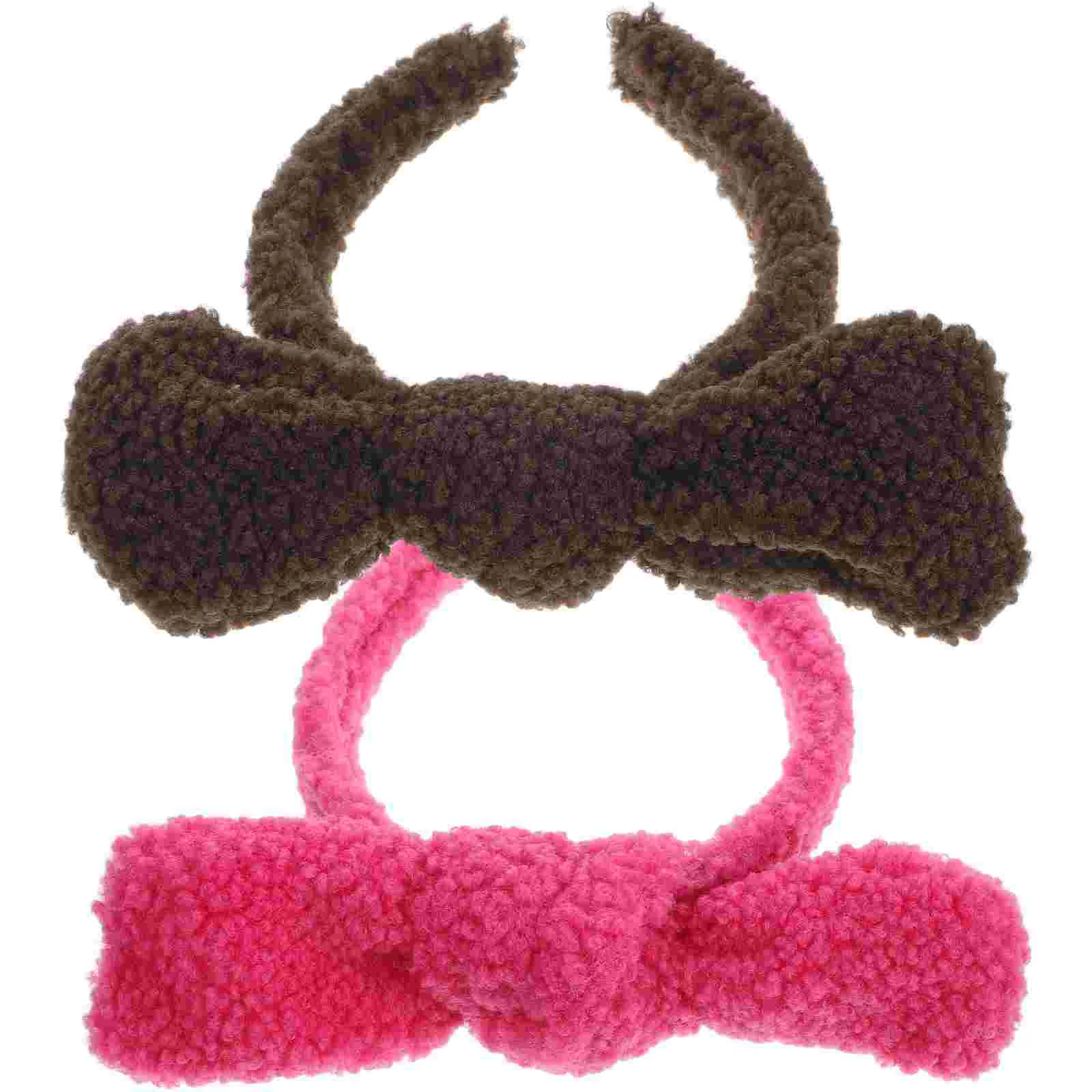 

2 Pcs Wrist Bow Headband Balm Chewers Lambswool Makeup Case with Mirror Lights Women