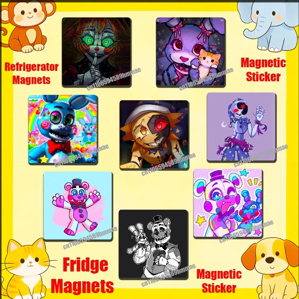 

For Cartoon Cute W-FnafS Fridge Freezer Refrigerator Magnets Metal Cabinet Magnetic Sticker Cover Home