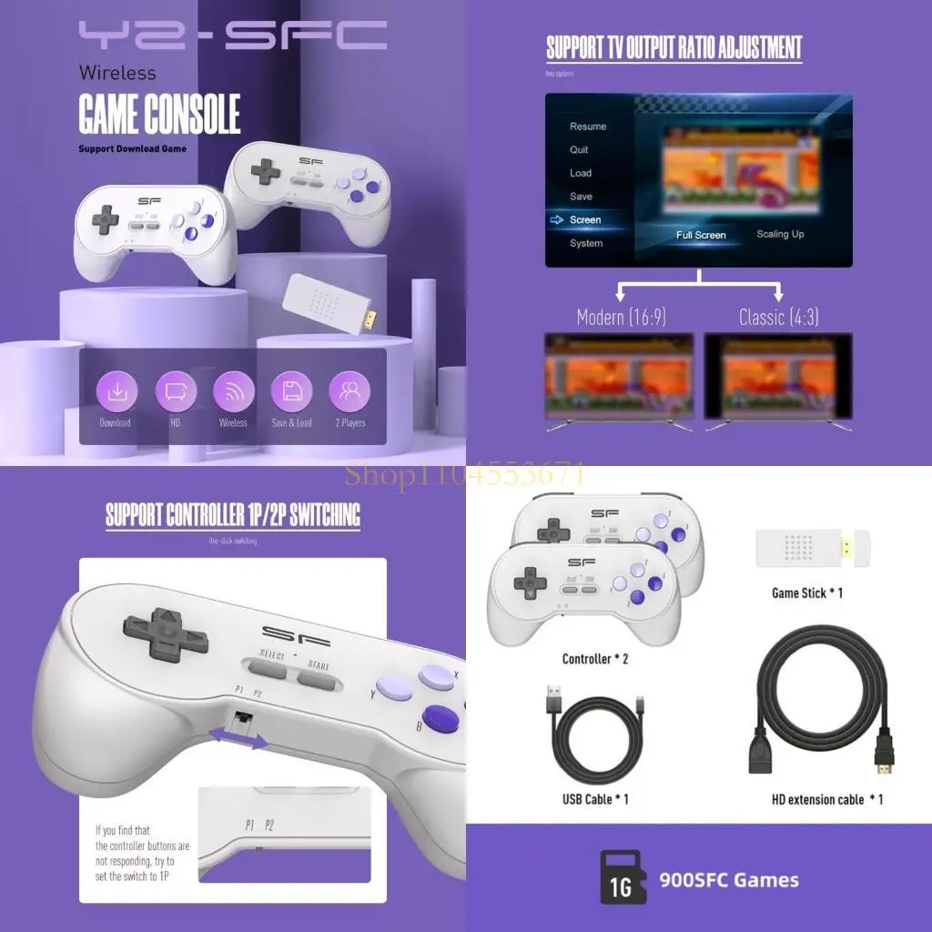 أفضل بائع 16 بت الألعاب اللاسلكية المزدوجة لـ Super Snes 3000 + ألعاب ألعاب عصا