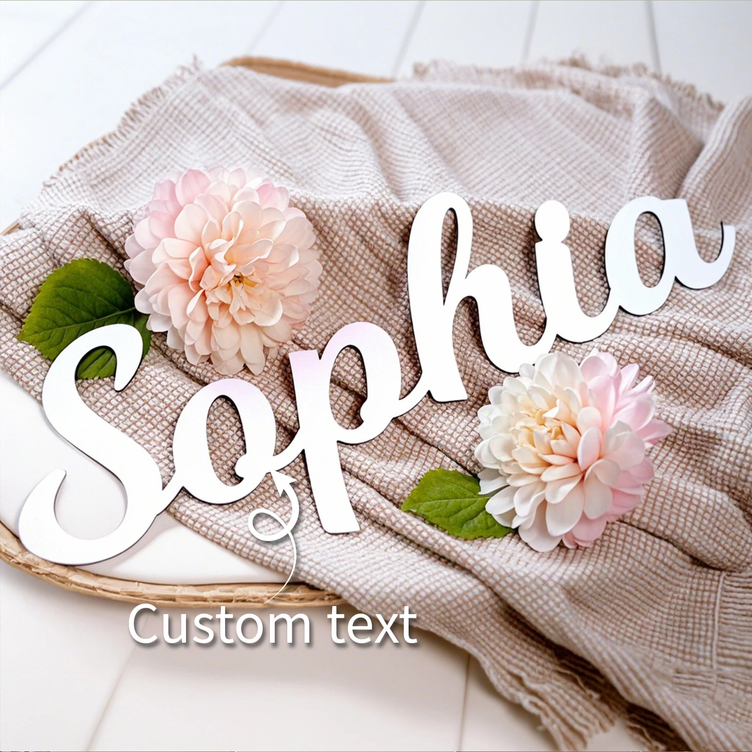 1pc Custom Wooden Hanging Name Sign,Customized Letters,Baby Crib Label,Multi Color Select,Wooden Wall Decor,