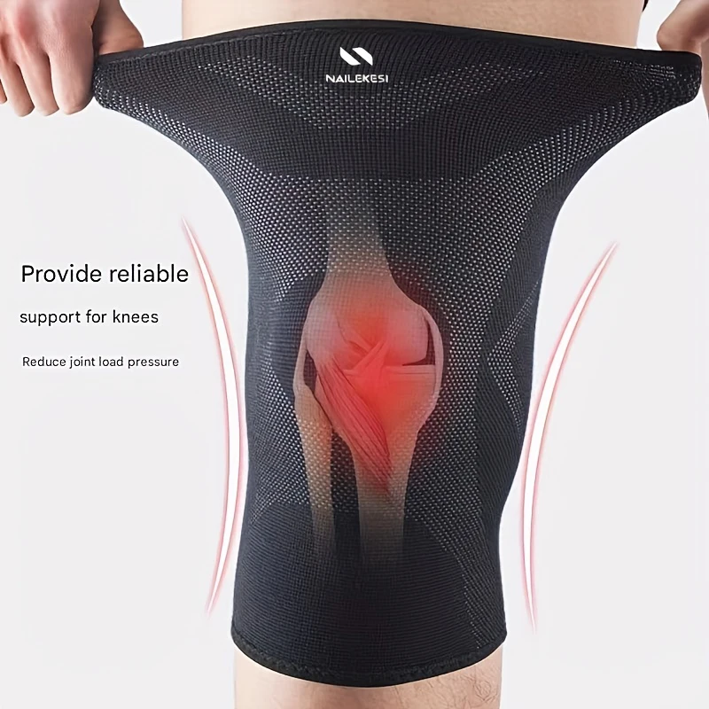 Extra große Kniebandage für 40–150 kg große Sport-Kniebandage in Übergröße, Laufen, Springen, Wandern, Kniestütze, rutschfeste Silikon-Knieschützer – Detail 8