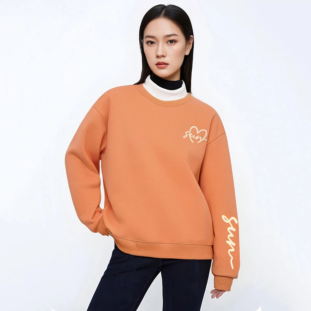 

New Women Autumn Winter Plus Velvet Sweatshirt Fashion Turtleneck Long Sleeve Loose Thicken Sweatshirt Casual Warm Pullover