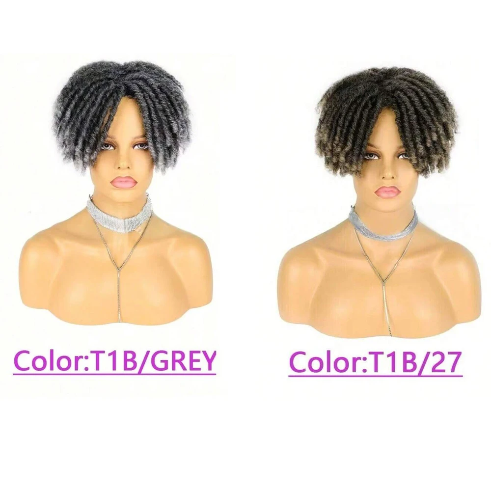 شعر مستعار قصير المجدل للنساء الكروشيه الأفرو مجعد تويست الشعر شعر مستعار مضفر ارتداء والذهاب الطبيعية الاصطناعية مقاومة للحرارة تنفس