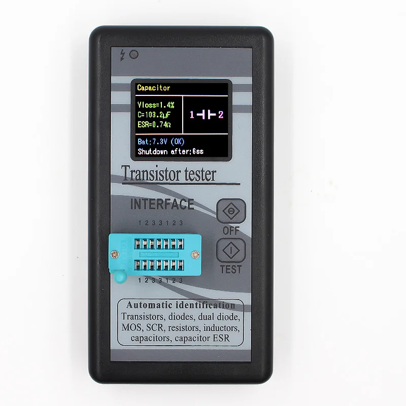 Multi-purpose Transistor Tester Diode Thyristor Capacitance Resistor Inductance MOSFET ESR LCR Meter 128*160 TFT Color Display