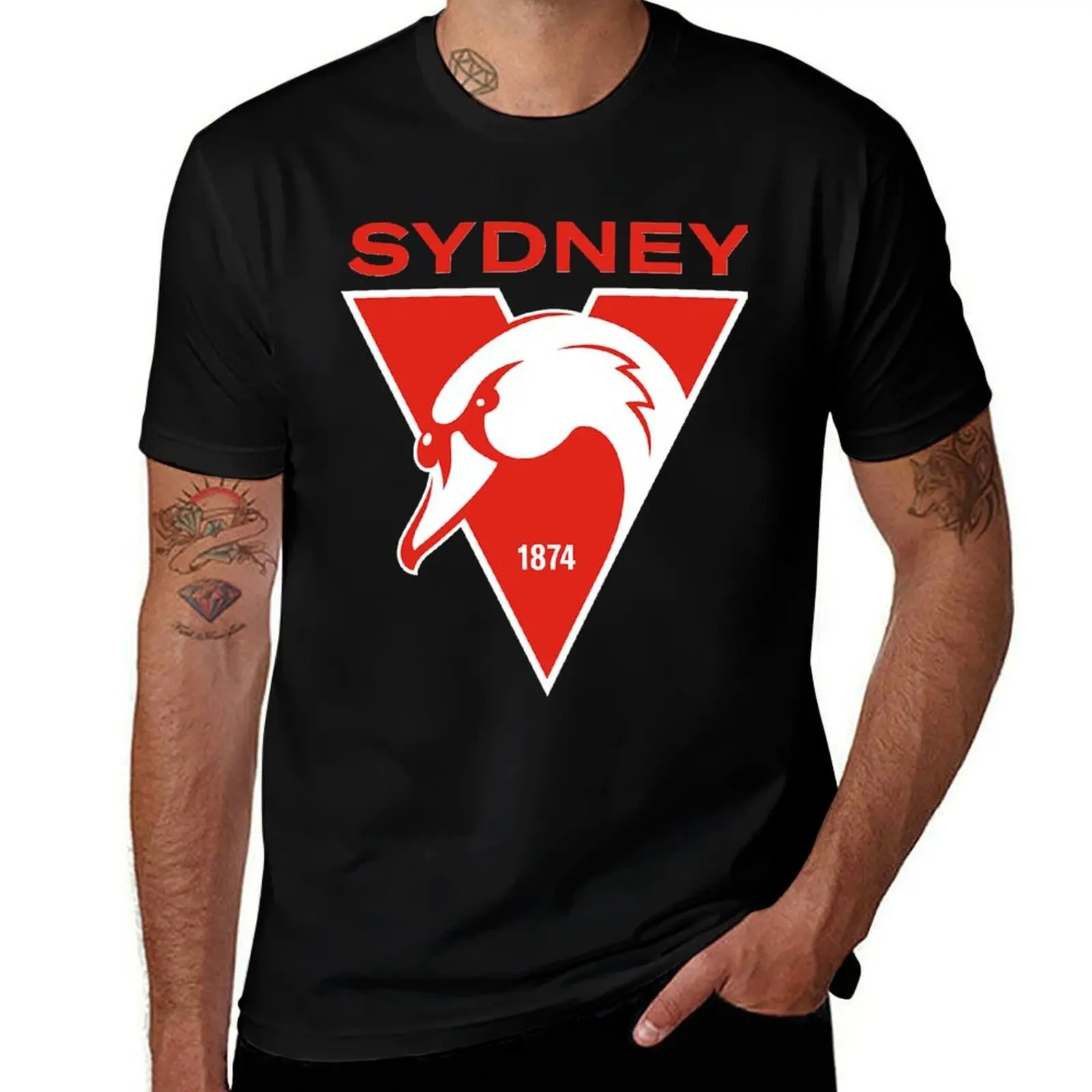 

Sydney the Bloods Swans Haughty Swannies-Logo T-Shirt man t shirt summer man t shirt luxury t shirt man cotton T-Shirt