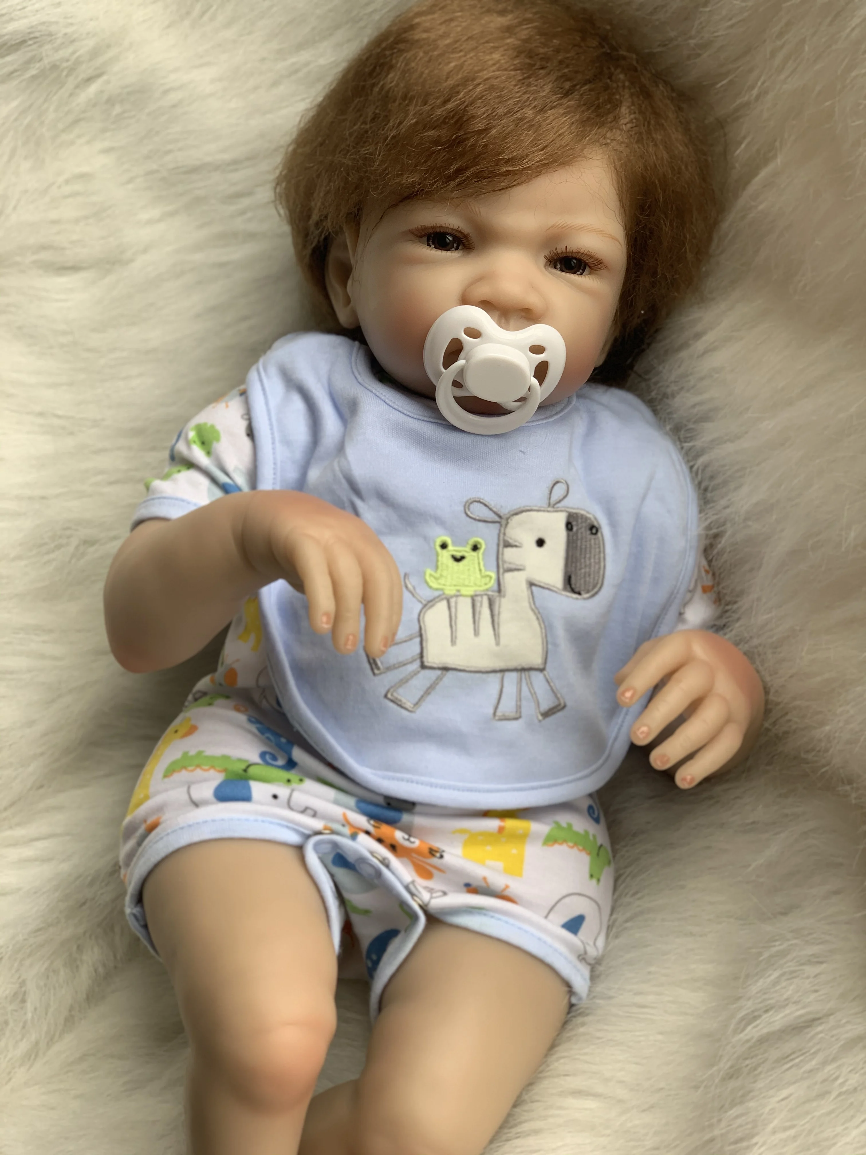 リアルな生まれ変わった赤ちゃん人形、手作り、塗装、新生児人形、誕生日プレゼント、22インチ