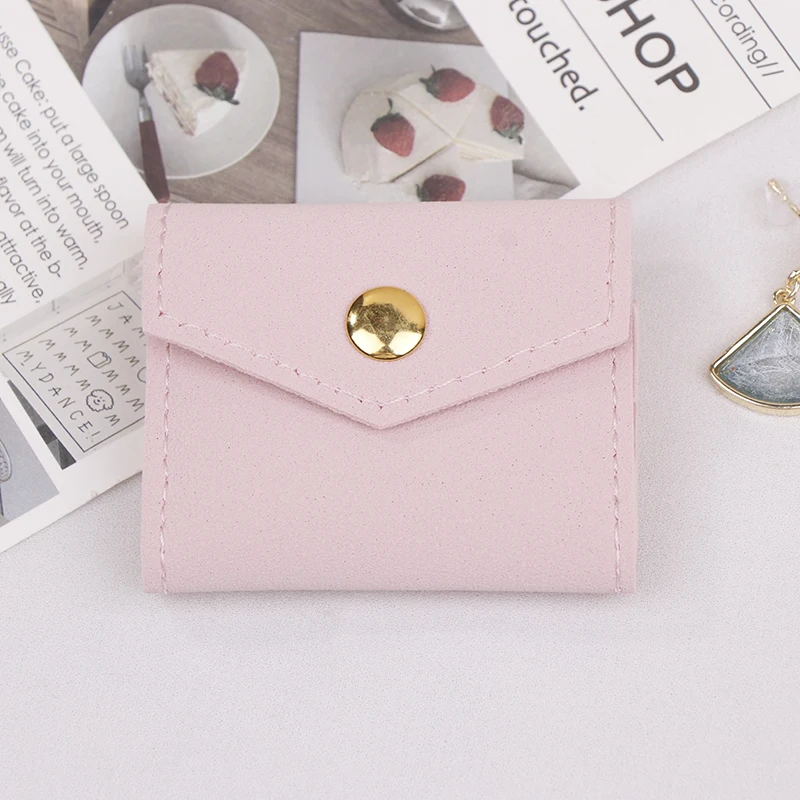 Mini Envelope Jewelry Bag Snap Button Closure Luxury Microfiber Suede Jewelry Necklace Earrings Packaging Pouch Bags