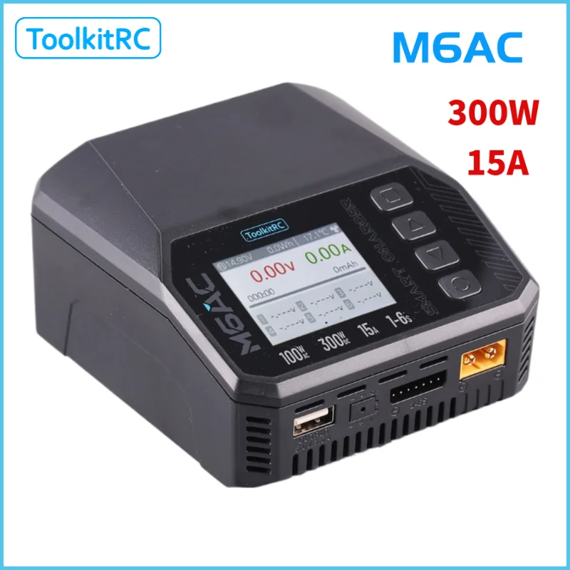 

Умное зарядное устройство для литиевых аккумуляторов ToolkitRC M6AC для авиамоделей, с функцией балансировки и быстрой зарядки
