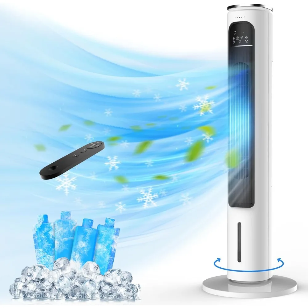 Tragbare 3-in-1-Klimaanlagen ohne Fenster, 37-Zoll-Verdunstungsluftkühler mit Fernbedienung, 12-Stunden-Smart-Timer für automatische Abschaltung, 2,5-Liter-Wassertank